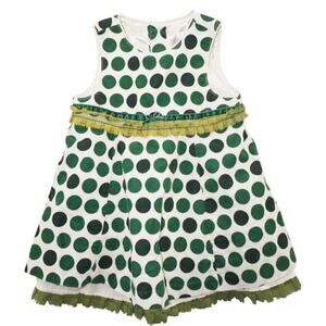 The Children’s Place Green Polka Dot Corduroy Dress 12 Months Baby Girl Retro